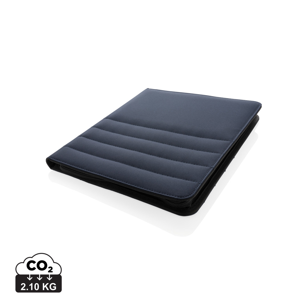 Conférencier A4 zippé personnalisé en rPET Bleu marine